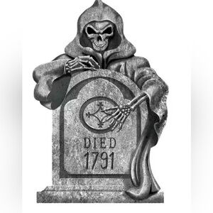 22 in. Halloween Grim Reaper Styrofoam Tombstone Grave Death Decorations